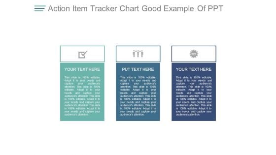 Action Item Tracker Chart Good Example Of Ppt Action Item Tracker Chart Good Example Of Ppt