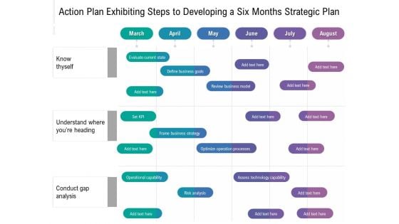 Action Plan Exhibiting Steps To Developing A Six Months Strategic Plan Mockup