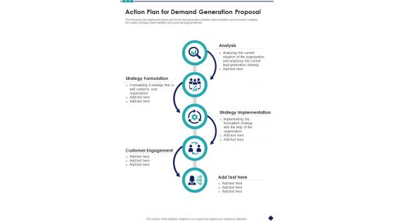 Action Plan For Demand Generation Proposal One Pager Sample Example Document Action Plan For Demand Generation Proposal One Pager Sample Example Document
