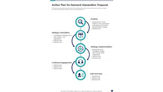 Action Plan For Demand Generation Proposal One Pager Sample Example Document