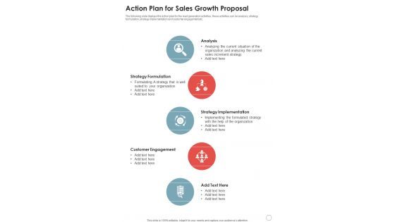 Action Plan For Sales Growth Proposal One Pager Sample Example Document