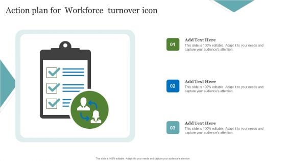 Action Plan For Workforce Turnover Icon Portrait PDF