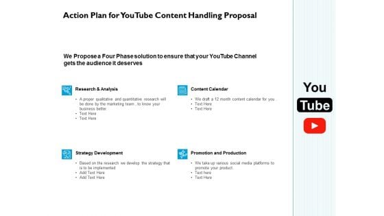 Action Plan For Youtube Content Handling Proposal Ppt PowerPoint Presentation Professional Show
