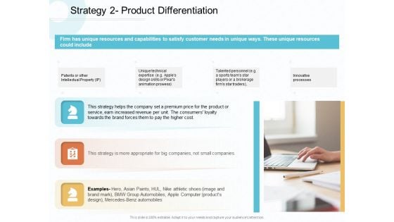 Action Plan Gain Competitive Advantage Strategy Product Differentiation Ppt Infographics Aids PDF