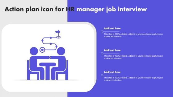 Action Plan Icon For HR Manager Job Interview Inspiration PDF