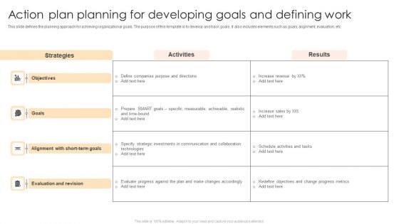 Action Plan Planning For Developing Goals And Defining Work Formats PDF Action Plan Planning For Developing Goals And Defining Work Formats PDF