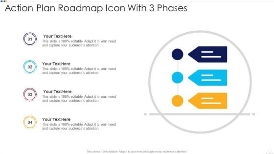 Action Plan Roadmap Icon With 3 Phases Information PDF