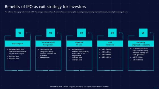 Action Plan To Implement Exit Strategy For Investors Benefits Of IPO As Exit Strategy For Investors Topics PDF Action Plan To Implement Exit Strategy For Investors Benefits Of IPO As Exit Strategy For Investors Topics PDF