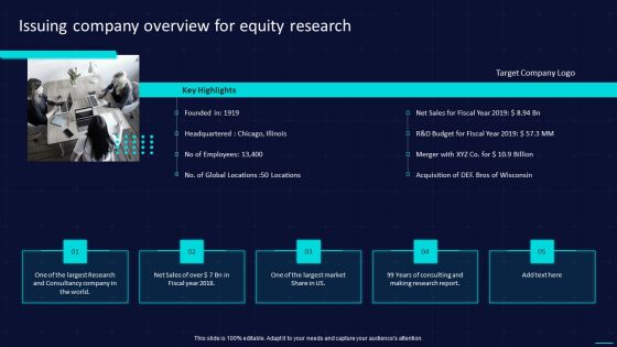 Action Plan To Implement Exit Strategy For Investors Issuing Company Overview For Equity Research Formats PDF