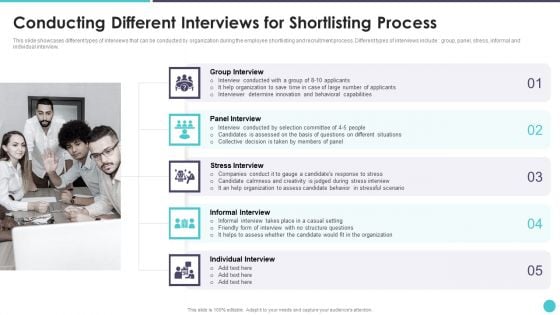 Action Plan To Optimize Hiring Process Conducting Different Interviews For Shortlisting Process Designs PDF