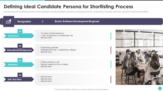 Action Plan To Optimize Hiring Process Defining Ideal Candidate Persona For Shortlisting Process Clipart PDF