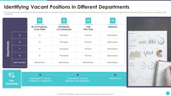 Action Plan To Optimize Hiring Process Identifying Vacant Positions In Different Departments Brochure PDF