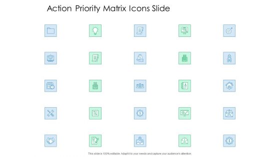 Action Priority Matrix Icons Slide Ppt Infographic Template Graphics Tutorials PDF