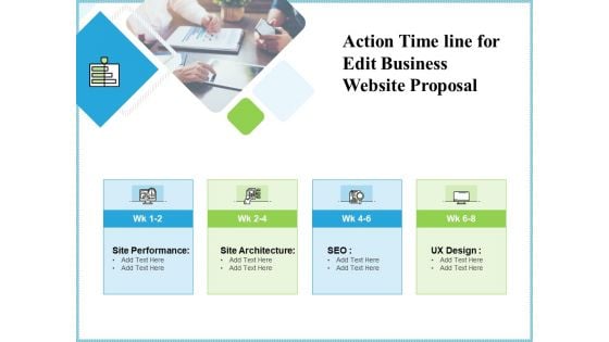 Action Time Line For Edit Business Website Proposal Ppt Outline Icons PDF