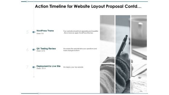 Action Timeline For Website Layout Proposal Contd Ppt PowerPoint Presentation Slides Topics