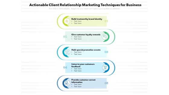 Actionable Client Relationship Marketing Techniques For Business Ppt PowerPoint Presentation File Background PDF