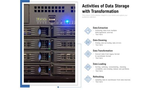 Activities Of Data Storage With Transformation Ppt PowerPoint Presentation File Themes PDF