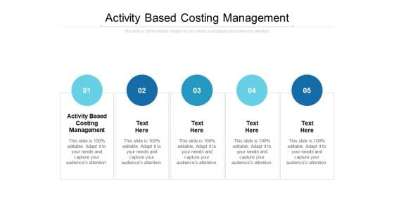 Activity Based Costing Management Ppt PowerPoint Presentation Slides Background Image Cpb