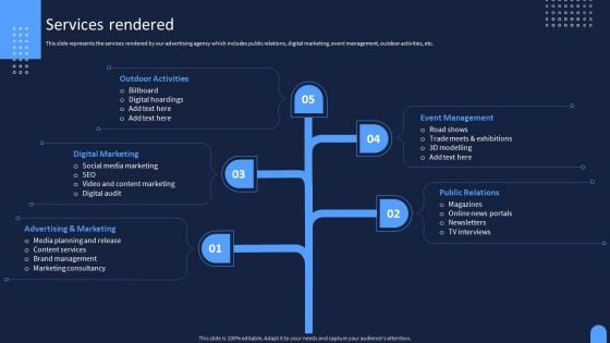 Ad And Media Agency Company Profile Services Rendered Brochure PDF Ad And Media Agency Company Profile Services Rendered Brochure PDF