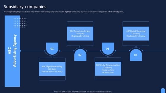Ad And Media Agency Company Profile Subsidiary Companies Graphics PDF Ad And Media Agency Company Profile Subsidiary Companies Graphics PDF