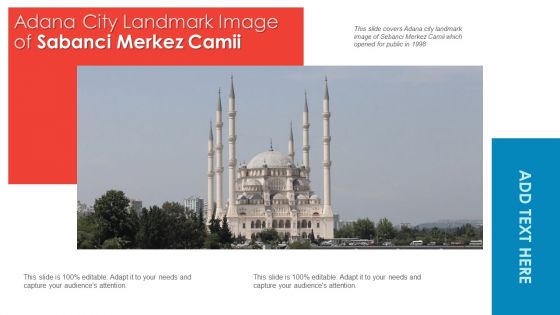 Adana City Landmark Image Of Sabanci Merkez Camii PowerPoint Presentation PPT Template PDF