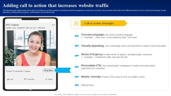 Adding Call To Action That Increases Website Traffic Ppt PowerPoint Presentation Diagram Lists PDF Adding Call To Action That Increases Website Traffic Ppt PowerPoint Presentation Diagram Lists PDF