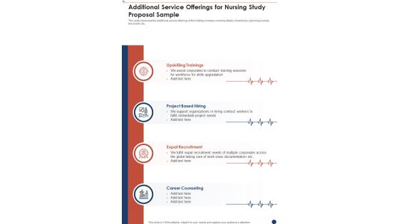 Additional Service Offerings For Nursing Study Proposal Sample One Pager Sample Example Document