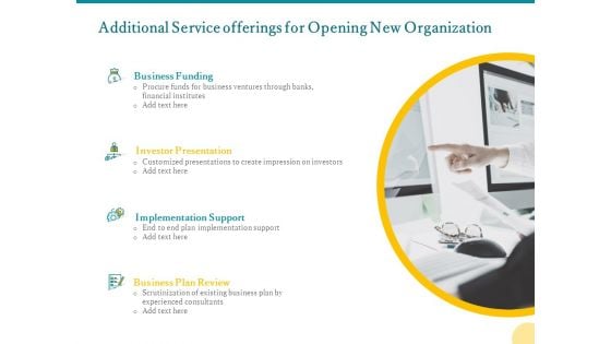 Additional Service Offerings For Opening New Organization Ppt PowerPoint Presentation Background Designs PDF