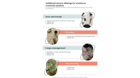Additional Service Offerings For Workforce Commute Solutions One Pager Sample Example Document Additional Service Offerings For Workforce Commute Solutions One Pager Sample Example Document