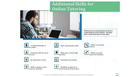 Additional Skills For Online Tutoring Ppt Infographics Vector PDF