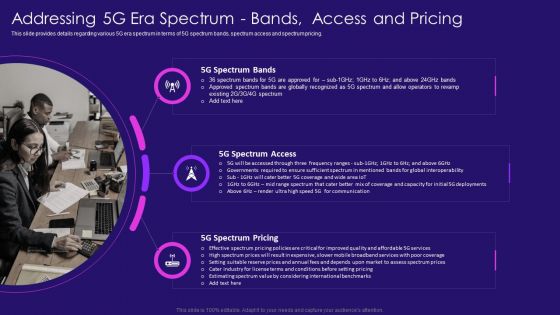 Addressing 5G Era Spectrum Bands Access And Pricing 5G Network Architecture Instructions Guidelines PDF