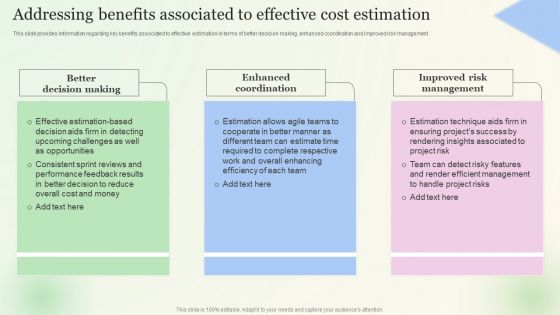 Addressing Benefits Associated To Effective Cost Estimation Topics PDF