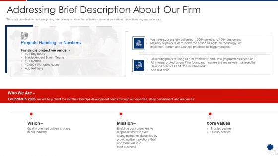 Addressing Brief Description About Our Firm Background PDF Addressing Brief Description About Our Firm Background PDF