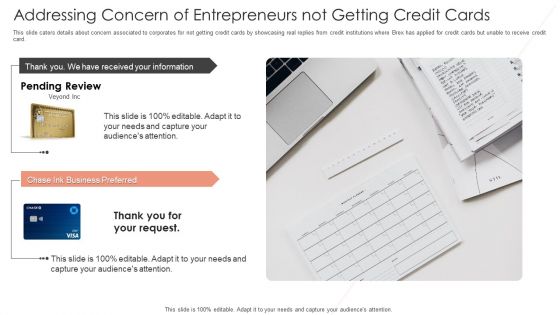 Addressing Concern Of Entrepreneurs Not Getting Credit Cards Introduction PDF