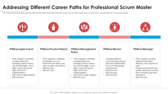 Addressing Different Career Paths For Professional Scrum Master Structure PDF