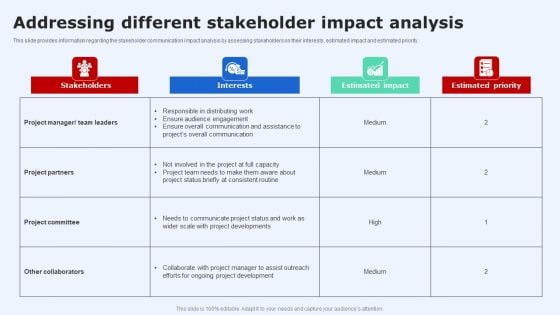 Addressing Different Stakeholder Impact Analysis Structure PDF