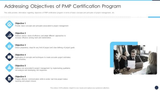 Addressing Objectives Of PMP Certification Program Ppt Summary Format Ideas PDF