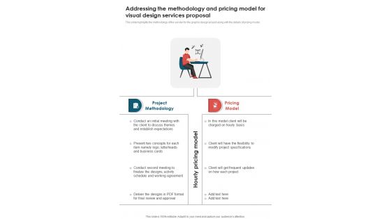 Addressing The Methodology Visual Design Services Proposal One Pager Sample Example Document