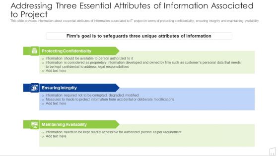 Addressing Three Essential Attributes Of Information Associated To Project Ppt Inspiration Templates PDF