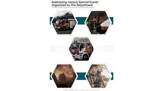 Addressing Various Special Events Organized By Fire Department One Pager Documents