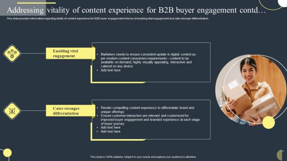 Addressing Vitality Of Content Experience For B2B Buyer Engagement Background PDF
