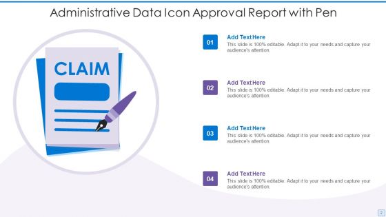 Administrative Data Icon Ppt PowerPoint Presentation Complete With Slides