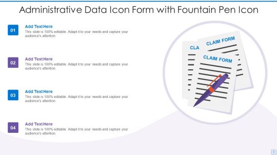 Administrative Data Icon Ppt PowerPoint Presentation Complete With Slides