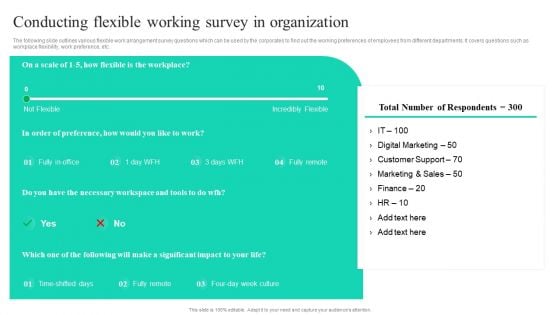 Adopting Flexible Work Policy Conducting Flexible Working Survey In Organization Microsoft PDF