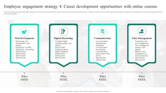 Adopting Flexible Work Policy Employee Engagement Strategy 4 Career Development Brochure PDF