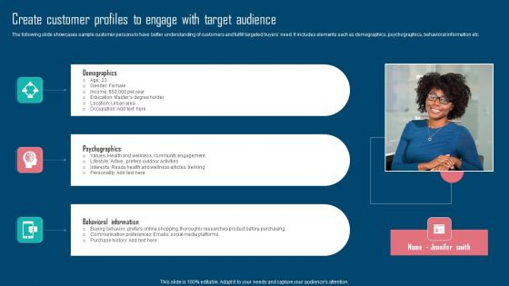 Adopting IMC Technique To Boost Brand Recognition Create Customer Profiles To Engage With Target Audience Topics PDF