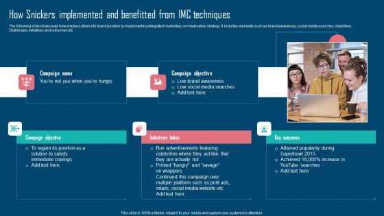 Adopting IMC Technique To Boost Brand Recognition How Snickers Implemented And Benefitted From Slides PDF Adopting IMC Technique To Boost Brand Recognition How Snickers Implemented And Benefitted From Slides PDF