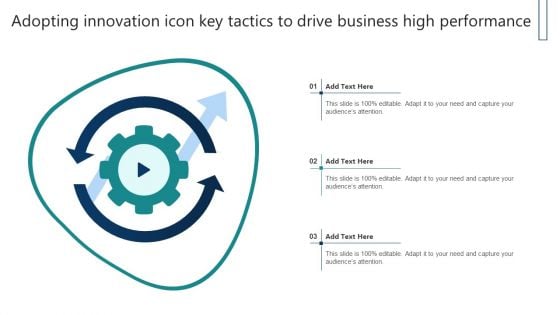 Adopting Innovation Icon Key Tactics To Drive Business High Performance Pictures PDF