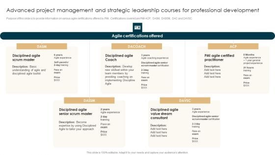 Advanced Project Management And Strategic Leadership Courses Background PDF