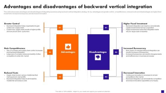 Advantages And Disadvantages Of Backward Vertical Integration Structure PDF